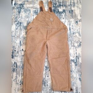 Vintage Carhartt Overalls Bibs Mens Work Construction Double Knee Lined 29 x 29